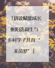 耕读赋能成长 衡阳选调生与乡村学子共育“禾苗梦”