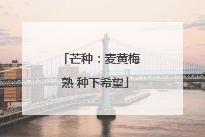 芒种：麦黄梅熟 种下希望