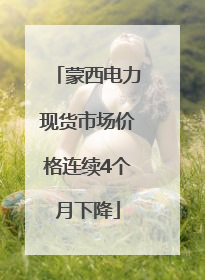 蒙西电力现货市场价格连续4个月下降