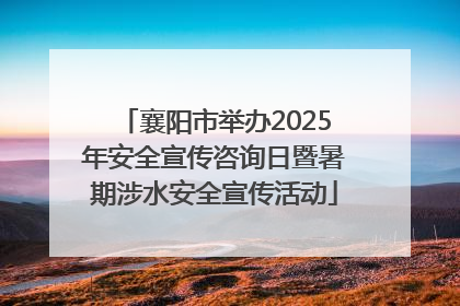 襄阳市举办2025年安全宣传咨询日暨暑期涉水安全宣传活动