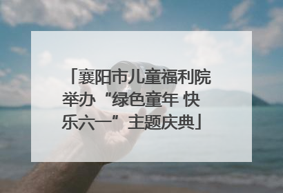 襄阳市儿童福利院举办“绿色童年 快乐六一”主题庆典