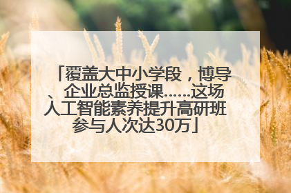 覆盖大中小学段，博导、企业总监授课……这场人工智能素养提升高研班参与人次达30万