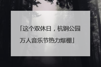 这个双休日，杭钢公园万人音乐节热力爆棚