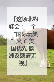 这场北约峰会：一个“国际玩笑”火了 美国优先 欧洲议题遭无视
