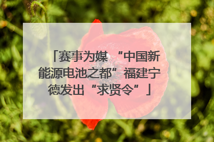 赛事为媒 “中国新能源电池之都”福建宁德发出“求贤令”