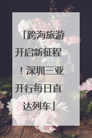 跨海旅游开启新征程！深圳三亚开行每日直达列车