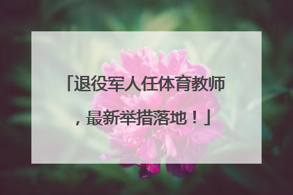 退役军人任体育教师，最新举措落地！
