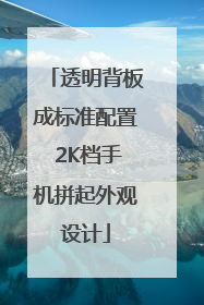 透明背板成标准配置 2K档手机拼起外观设计