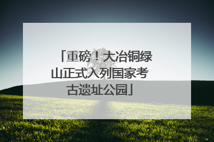重磅！大冶铜绿山正式入列国家考古遗址公园