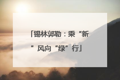 锡林郭勒：乘“新”风向“绿”行