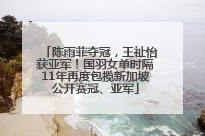 陈雨菲夺冠，王祉怡获亚军！国羽女单时隔11年再度包揽新加坡公开赛冠、亚军