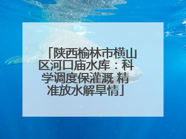 陕西榆林市横山区河口庙水库：科学调度保灌溉 精准放水解旱情