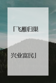 飞雁归巢 兴业富民