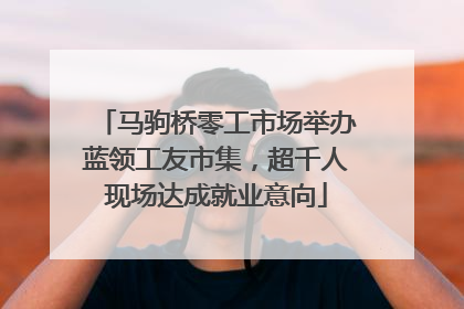 马驹桥零工市场举办蓝领工友市集，超千人现场达成就业意向