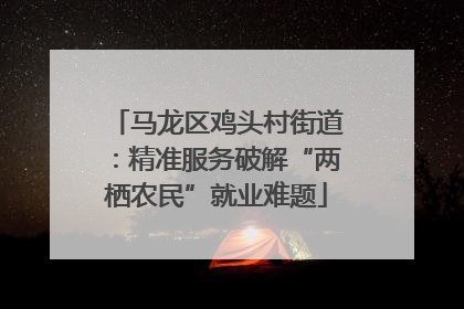 马龙区鸡头村街道：精准服务破解“两栖农民”就业难题