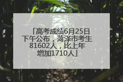 高考成绩6月25日下午公布，菏泽市考生81602人，比上年增加1710人