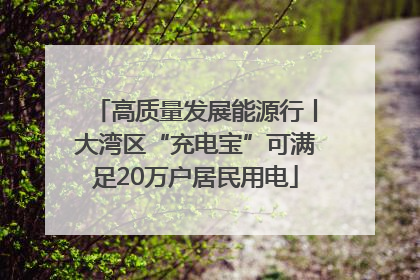 高质量发展能源行丨大湾区“充电宝”可满足20万户居民用电