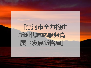 黑河市全力构建新时代志愿服务高质量发展新格局