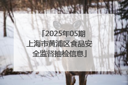 2025年05期上海市黄浦区食品安全监督抽检信息