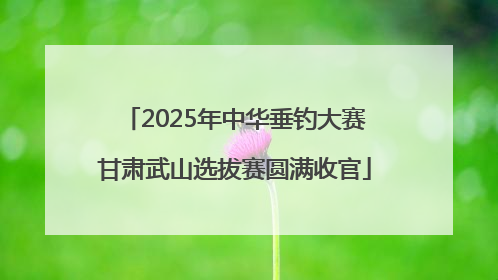 2025年中华垂钓大赛甘肃武山选拔赛圆满收官