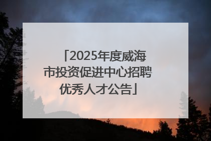 2025年度威海市投资促进中心招聘优秀人才公告