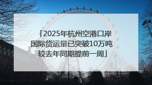2025年杭州空港口岸国际货运量已突破10万吨 较去年同期提前一周