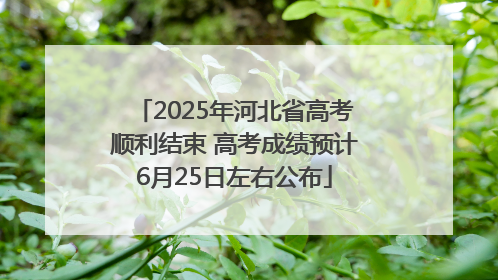 2025年河北省高考顺利结束 高考成绩预计6月25日左右公布