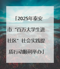 2025年泰安市“百万大学生进社区”社会实践提质行动顺利举办